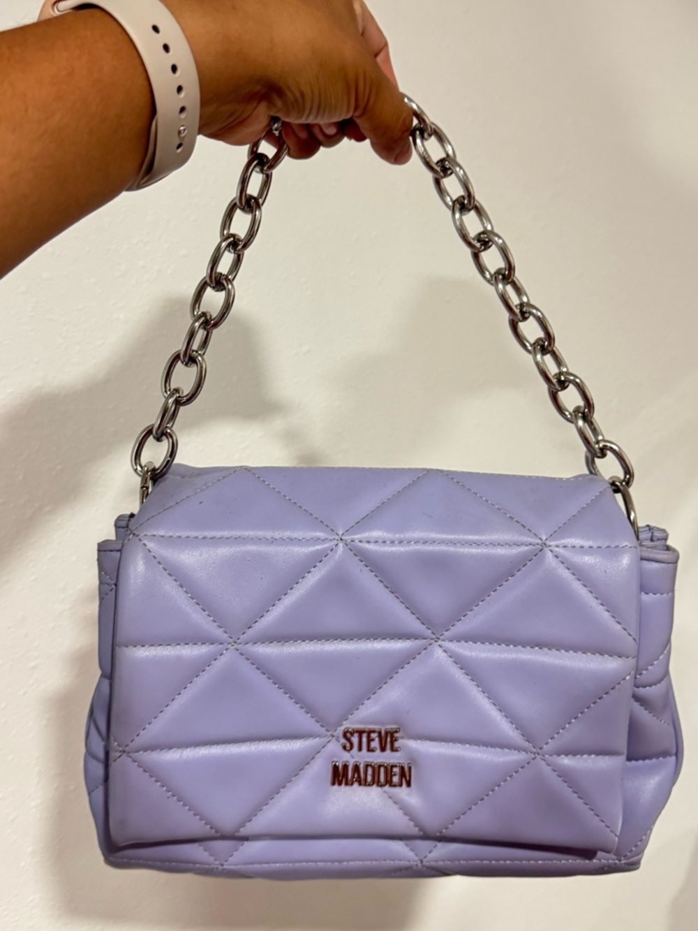 Steve Madden Light Purple Quilted Crossbody Bag